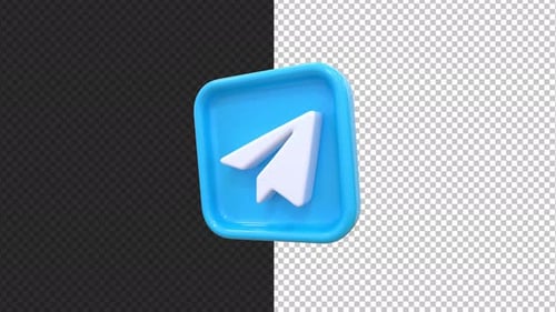 Telegram logo bouncing - 4K