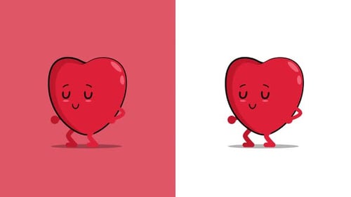 Pack Of A Heart Character Jumping Loop
