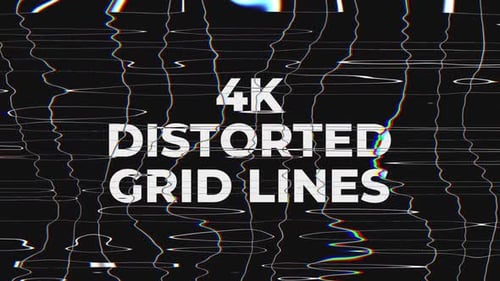 4K Glitch Effect Distorted Grid Line Background