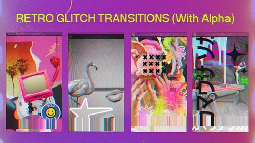 Dynamic Glitch Video Transitions with Alpha Channel