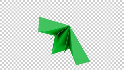 Paper Plane Flying On The Air Green V5