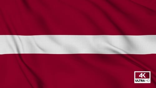 Realistic Waving Latvia Flag Loop Animation
