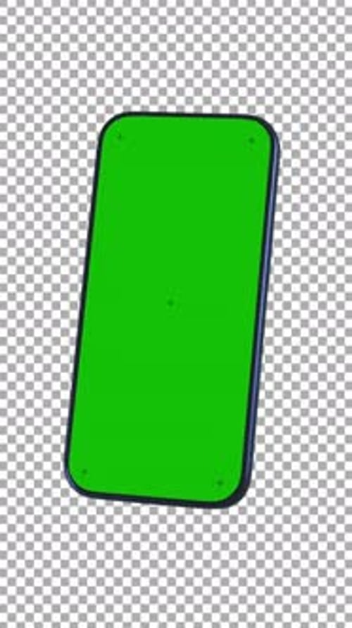 Blue Modern Smartphone Rotating Vertically — Green Screen Placeholder with Tracking Markers