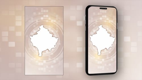 Animated Map Outline Reveal on Digital Grid Background