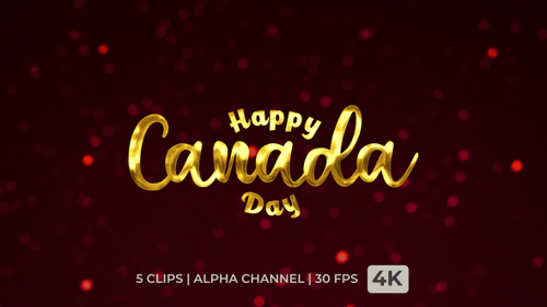 Happy Canada Day Text Animation