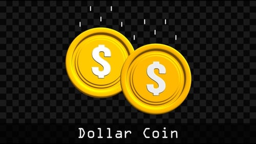 Animated Golden Dollar Coins Seamless Loop