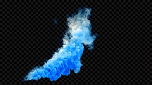 Dynamic Blue and White Fluid Smoke Transition Element