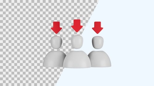 3D People Icons with Animated Selection Arrows