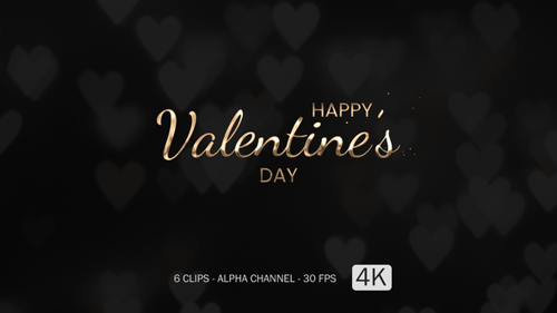 Elegant Script Happy Valentines Day Text Animation Reveal