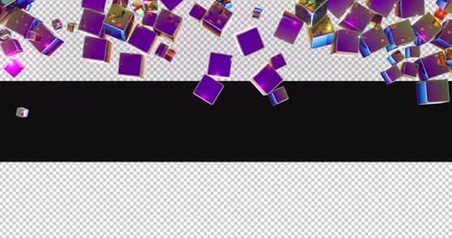 Futuristic Iridescent Cube Overlay Transition