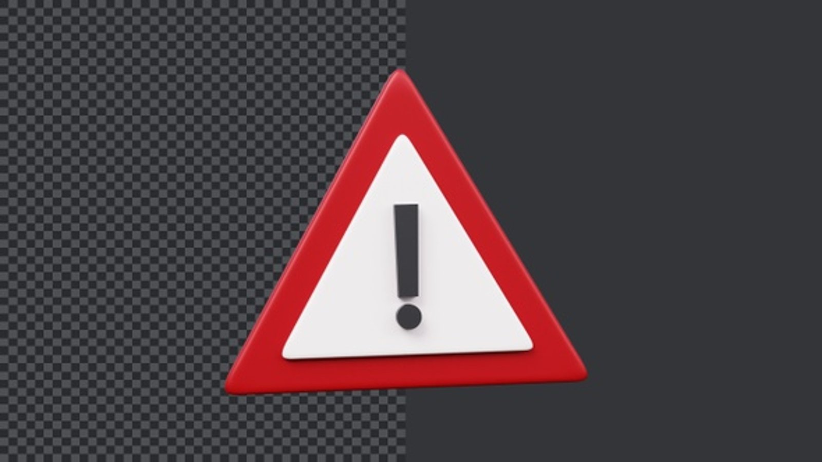 Animated 3D Warning Sign with Exclamation Mark, Elements Motion ...