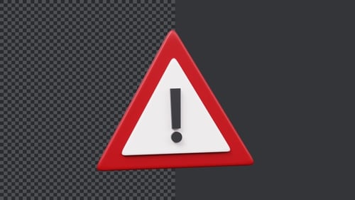 3D Warning Sign Animation