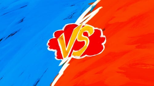 VS Versus Paint Brush Strokes Reveal Transition