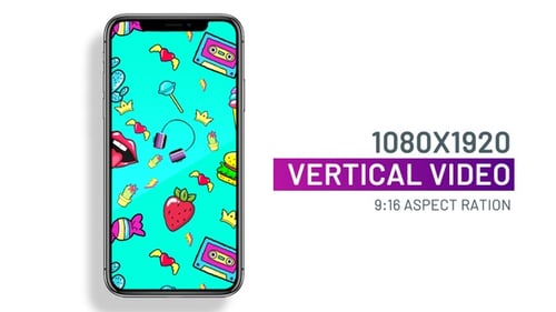 Vibrant Retro Pop Art Looping Vertical Background Animation