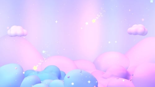 Dreamy Pastel Sky with Falling Stars Loop Background