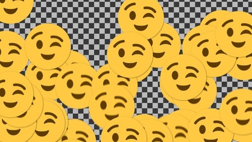 Winking Face Emoji Falling Animation