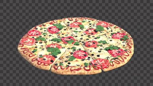 Rotation 3D Pizza (Without Sausages)
