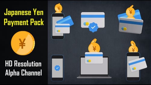Japanese Yen Payment Motion Graphics Pack – 6 Animated Finance And Transaction Animations