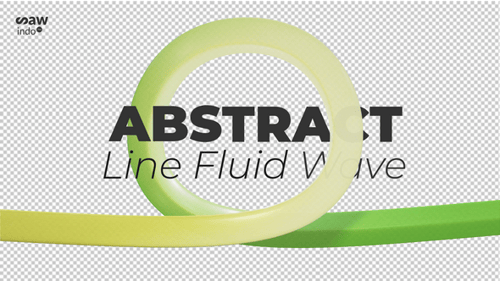 3D Animation Line Fluid Wave Green Lemonade Transparent v4