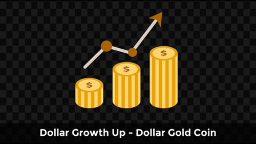 Animated Financial Growth with Stacking Coins and Upward Chart