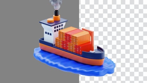 3D Animation of Maximize Savings on Ocean Shipping | Alpha Channel