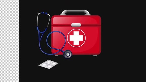 First Aid Kit and Healthcare Supplies Animated Reveal