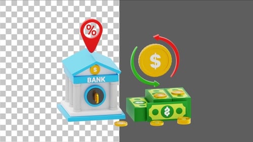 3D Bank Interest Rates | Alpha Channel