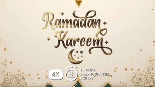 Elegant Golden Ramadan Kareem Title Animation