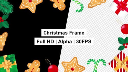 Christmas Frame With Alpha