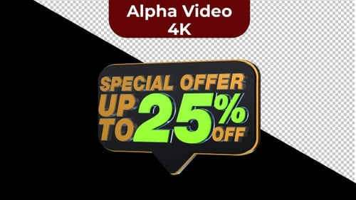 Animated Special Offer Up To 25% Off Text Bubble