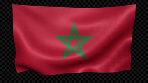 Waving Moroccan Flag Seamless Animation