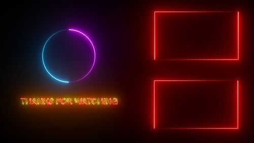 Cadre néon pour écran final Youtube