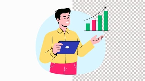 Sales Growth Presentation Animation Alpha Channel