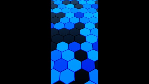 Pulsating Blue Hexagon Grid Abstract Background