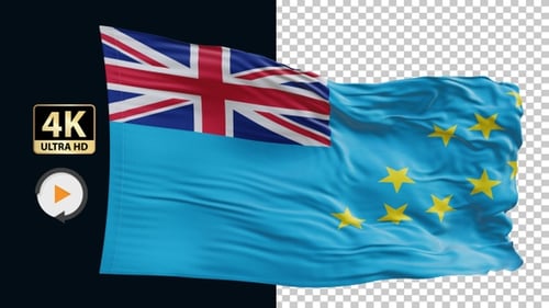 Realistic Waving Tuvalu National Flag Animation