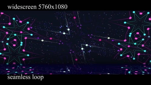 5K Widescreen Looped Background with Transformation, Particles and Lines