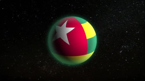 Animated Togo Flag Rotating Sphere Reveal