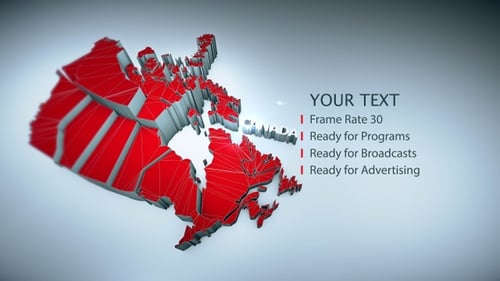 Geometric 3D Canada Map Animation Reveal