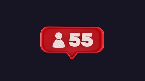 3D Social Media Follower Counter Speech Bubble Animation
