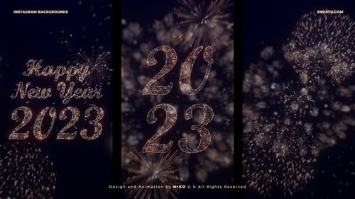2023 New Year Fireworks Backgrounds - Instagram