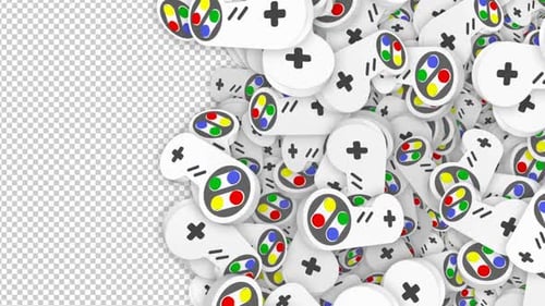 Vintage-3D-Joypad-Übergang auf Alphakanal, Paket, Loop