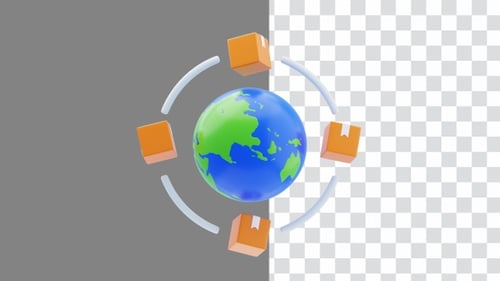 3D Animation of Optimize Supply Chains Worldwide | Alpha Channel