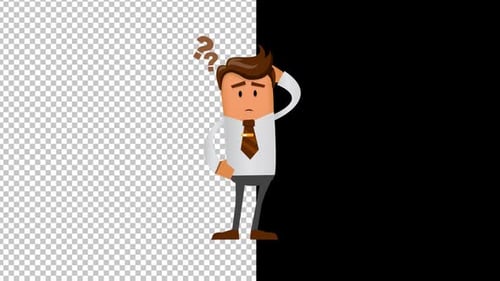 Worker With Doubts Animation Alpha Channel 1080p