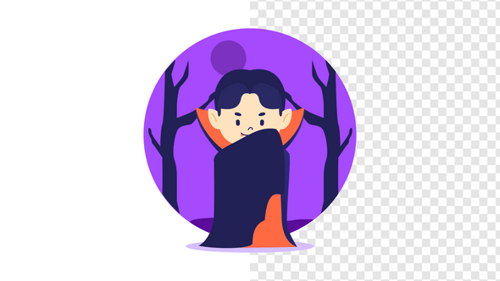 Animated Flat Design Vampire Character for Halloween Projects