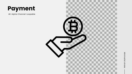 Minimalist Bitcoin Payment Hand Animated Icon