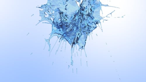 Dynamic Blue Water Splash with Alpha Channel