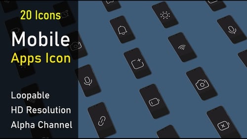 Pacote de ícones de aplicativos móveis