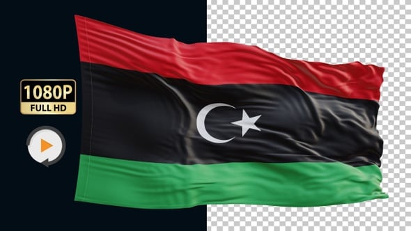 Libya Flag Hd Loop Alpha, Elements Motion Graphics ft. 3d & animated ...