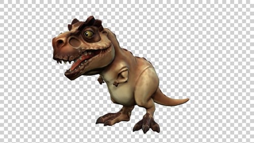 Tyrannosaurus Rex Roar Animation Angle View