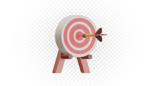 3D Rendering of Red and White Target Board with Dart Arrow for Business Success Concept